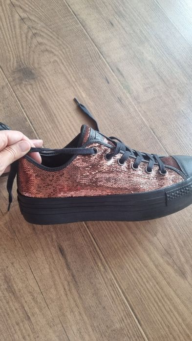Teniși Converse AllStar - platform, glitter