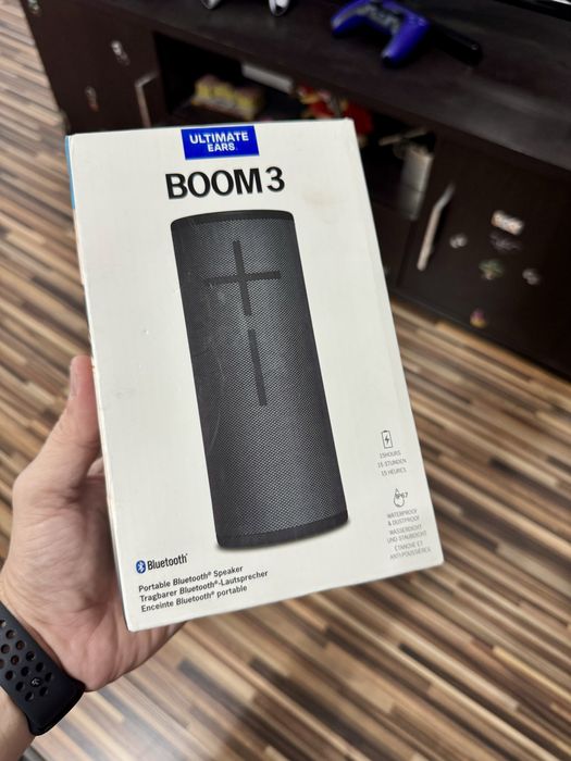 Boxa portabila Ultimate Ears BOOM 3, Bluetooth, Black, Sigilata, Noua