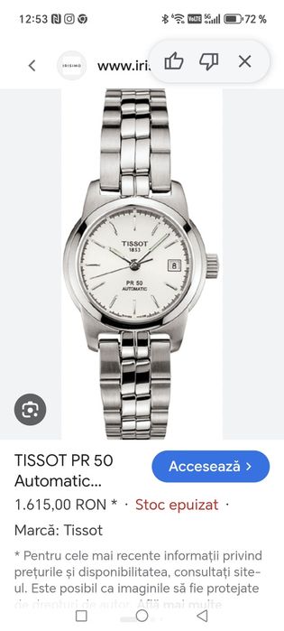Ceas Tissot PR 50 Automatic Dama