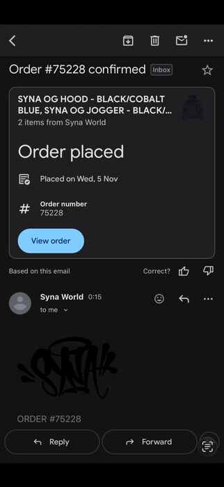 Syna World Tracksuit Cobalt Blue S