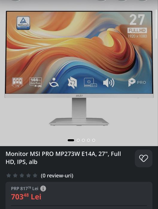 Monitor MSI pro mp273w E14A 27 inch