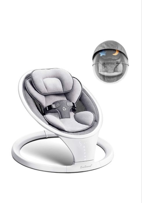 Leagan Electric EvoSmart™ SW, Multifunctional Pentru Bebelusi cu Acoperis Rabatabil Si Plasa Protectie Tantari, Conexiune Bluetooth, 5