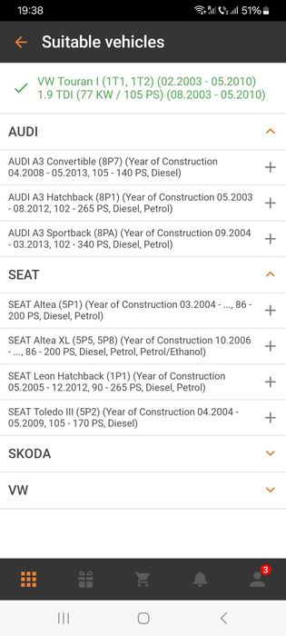 Brate suspensie fata vw, audi, seat, skoda