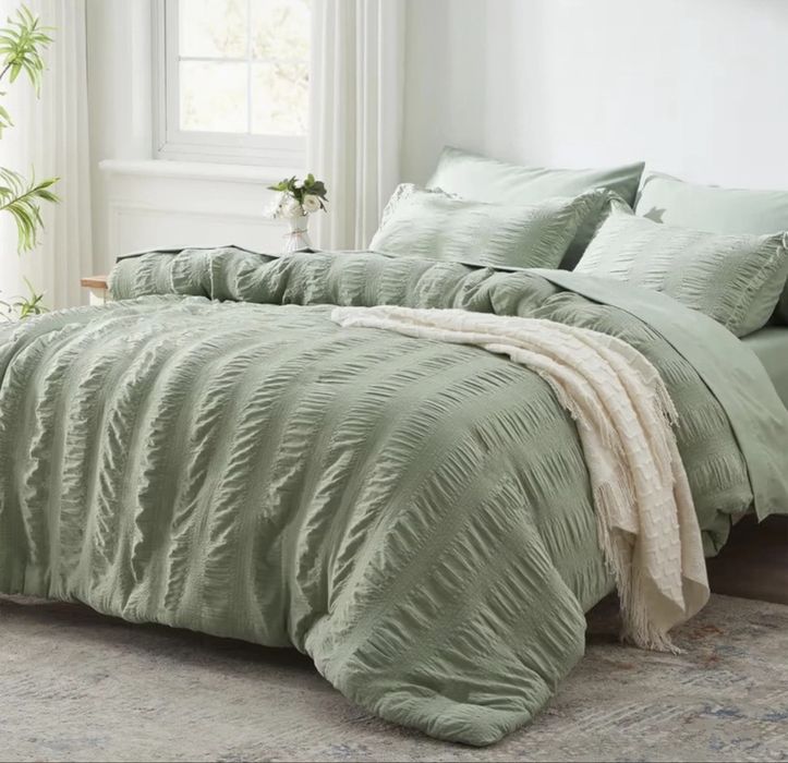 Lenjerie de pat verde menta