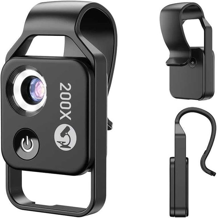 Микроскоп за телефон 200x увеличение с CPL филтър и LED светлина