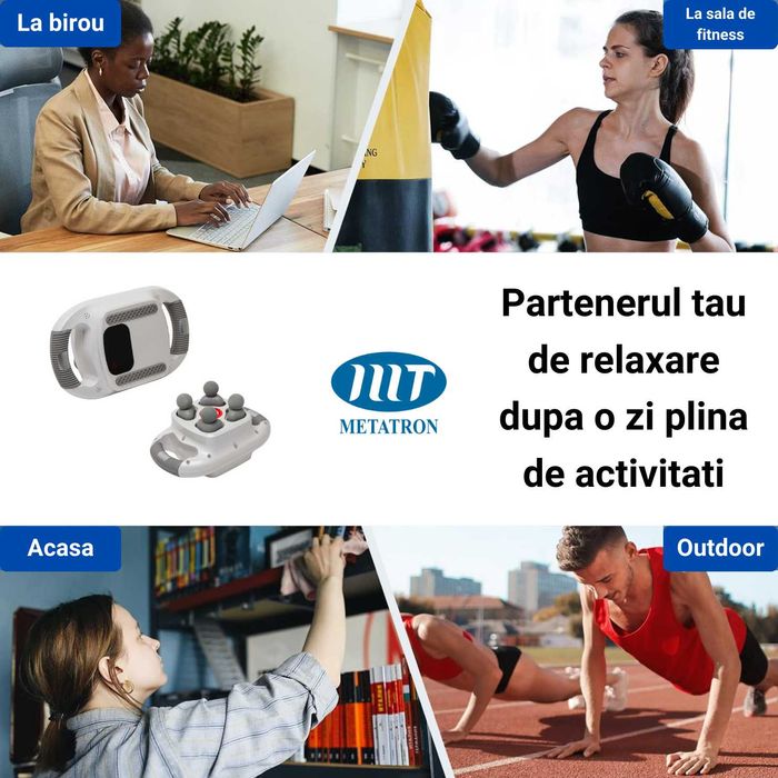 Aparat electric de masaj cu vibratii, tip Pistol Gun cu percutie, 4 moduri, 12 viteze, 3200 RPM, pentru relaxare tonifiere recuperare si antistres