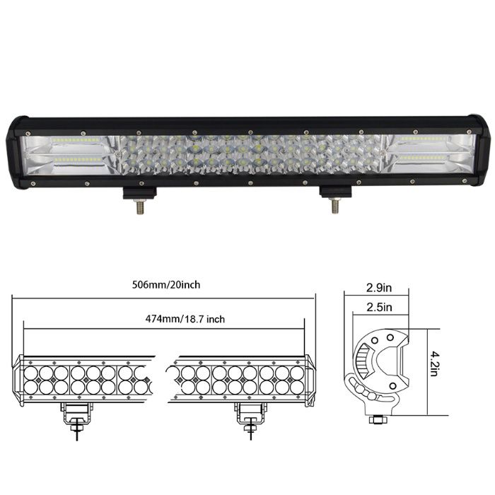Led Bar 288w POLICE, Lumina 7D, Lumina Spot Si Flod