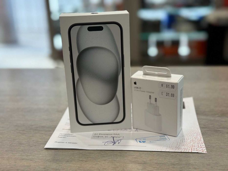 НОВ! Apple iPhone 15 Black 128GB – ГАРАНЦИЯ