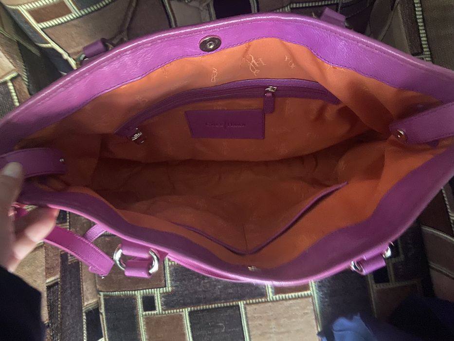 Цикламена/цвят фукция кожена чанта Cole Haan