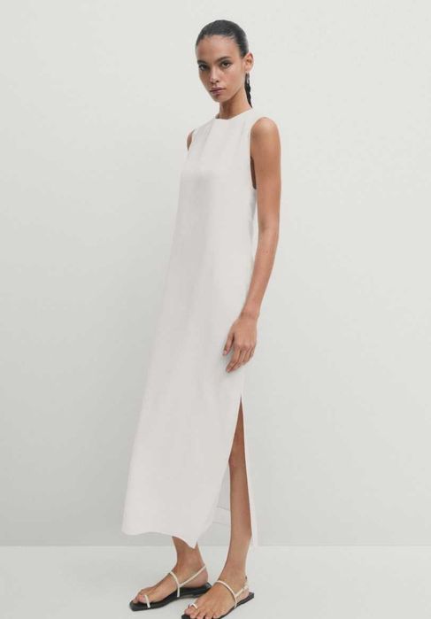 Нова Бяла Рокля със средна дължина с кръстосване на гърба размер XS