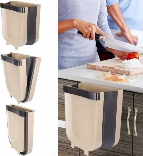 Сгъваем кош за боклук, кош за окачане на врата 9 литра