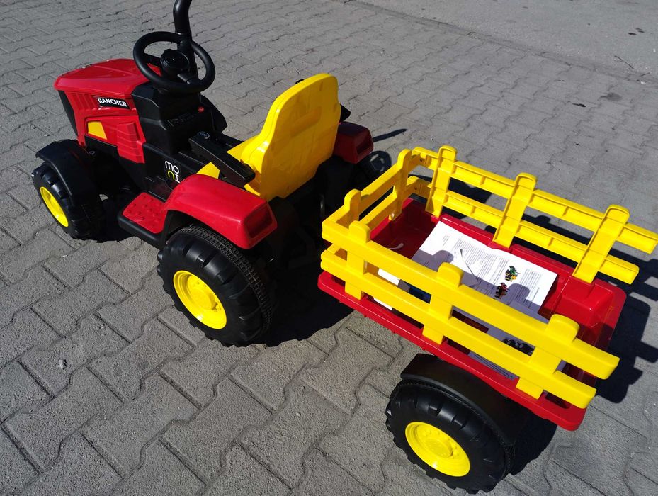 TEXAS акумулаторен трактор с ремарке RANCHER червен