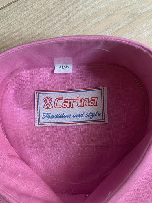 Мъжка риза нова с къси ръкави розова