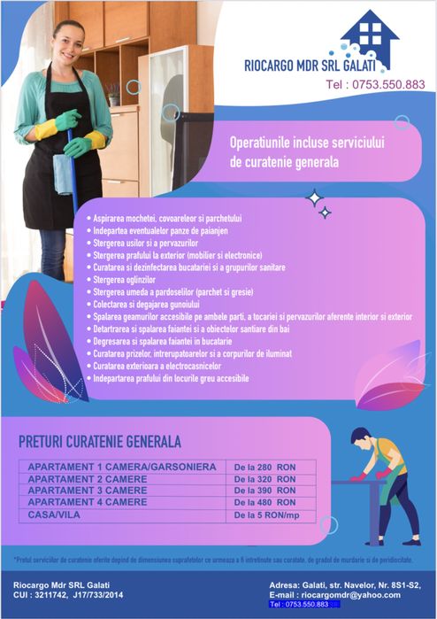 Efectuam servicii curatenie la domiciliu Galati