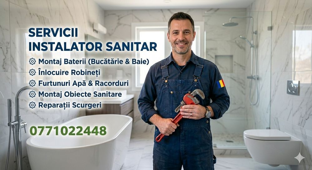 InsInstalator Sanitar: Montaj Baterii, Robineți, Racorduri - Intervenții Rapide