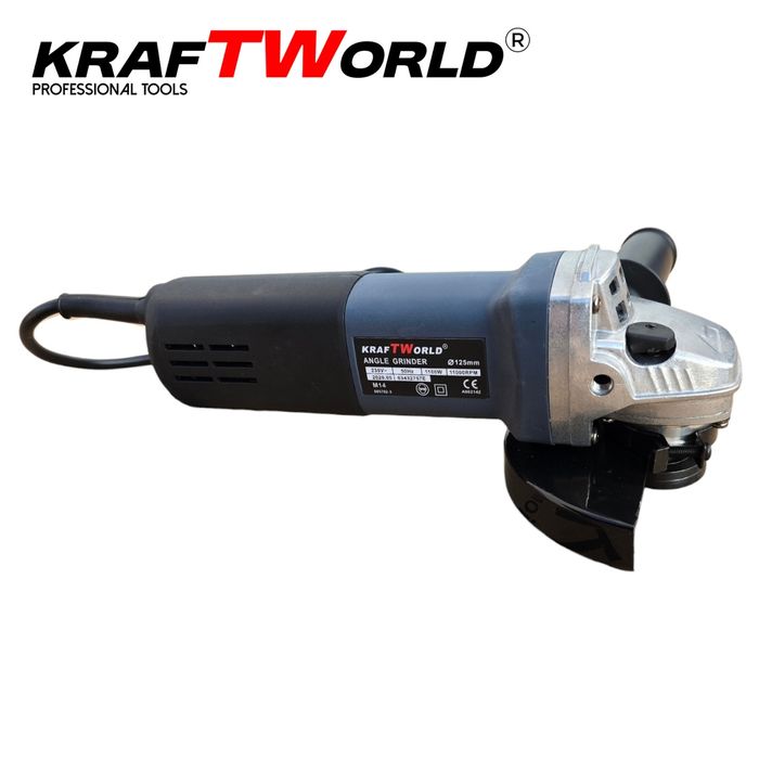 Ъглошлайф 125 мм KraftWorld с плавен старт и регулиране на оборотите