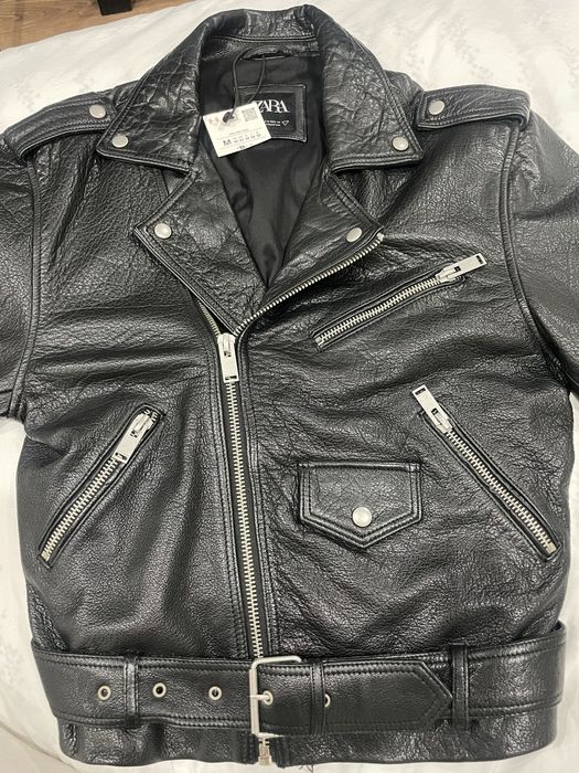 Geaca din piele 100% Zara