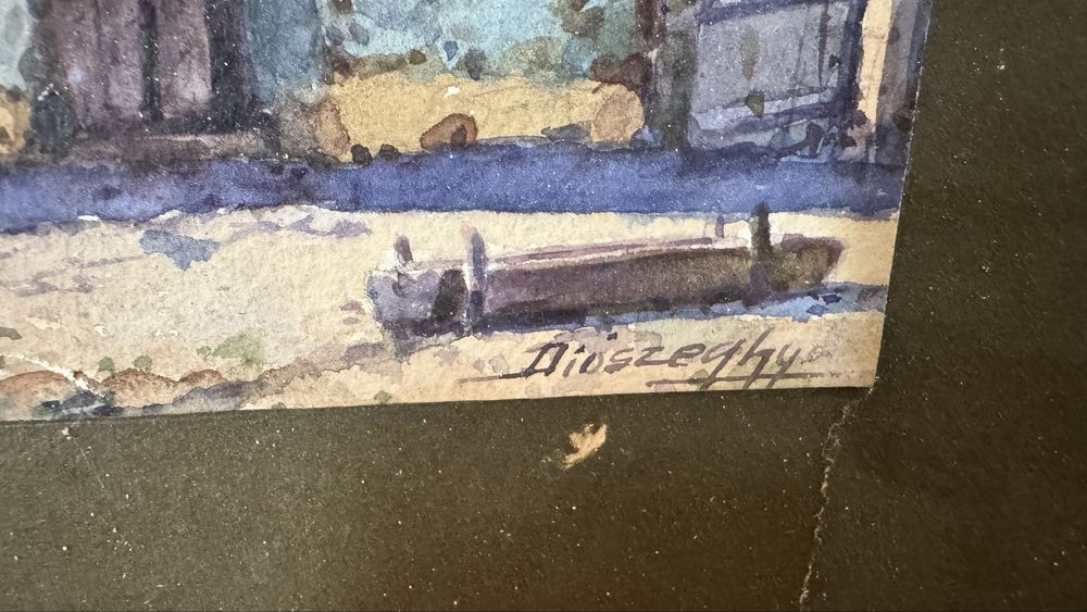 Vand tablou original Laszlo Dioszeghy acuarela pe carton