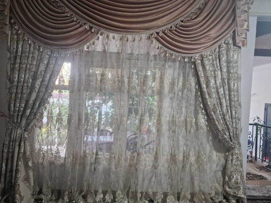 Занавески в комплекте с тюлью 2,80*3*0 почти новые