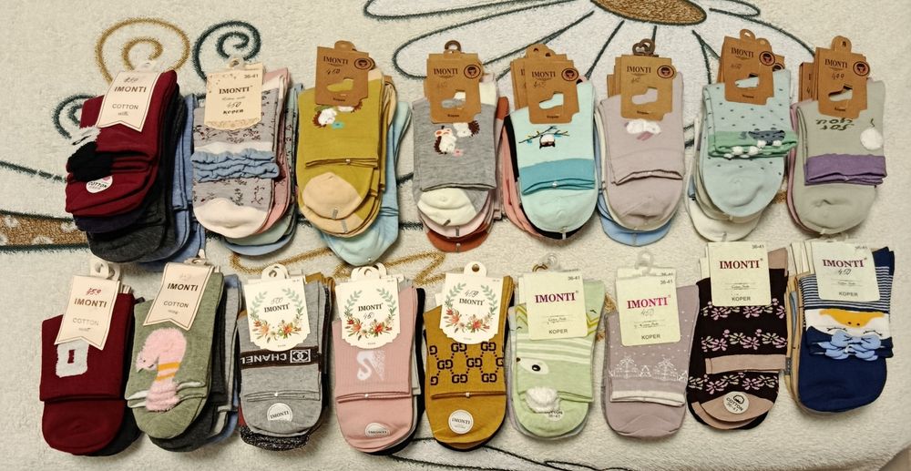 Носки женские, много, недорого.