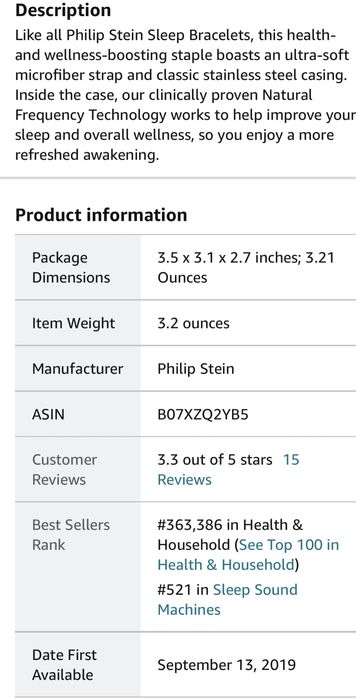 PHILIP STEIN Sleep bracelet гривна за сън