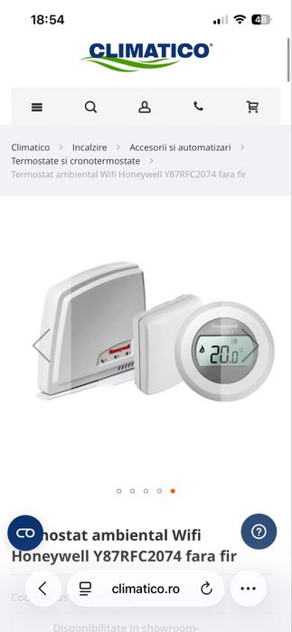 Termostat ambiental Wifi Honeywell Y87RFC2074 fara fir
