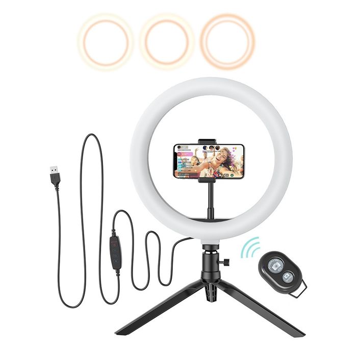 NOU Lampa circulara LED ring light cu suport telefon
