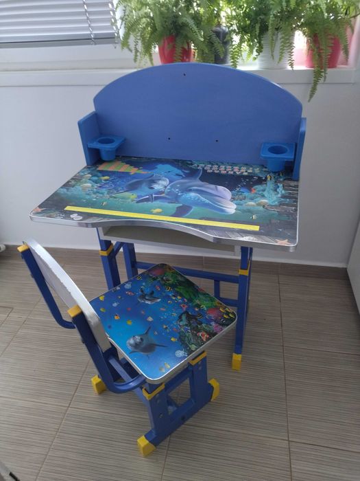 Birou cu scaun set pentru copii biblioteca masa cu scaun