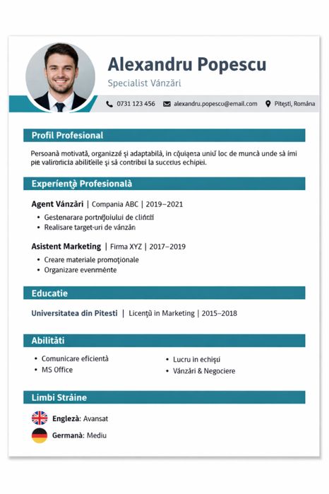 CV profesional rapid – predare online în 30 min