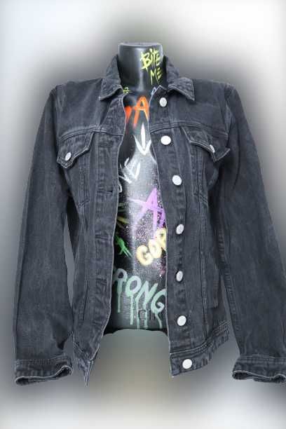 Geaca denim pictata manual