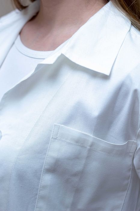 Халат медицинский белый, 100% хлопок.