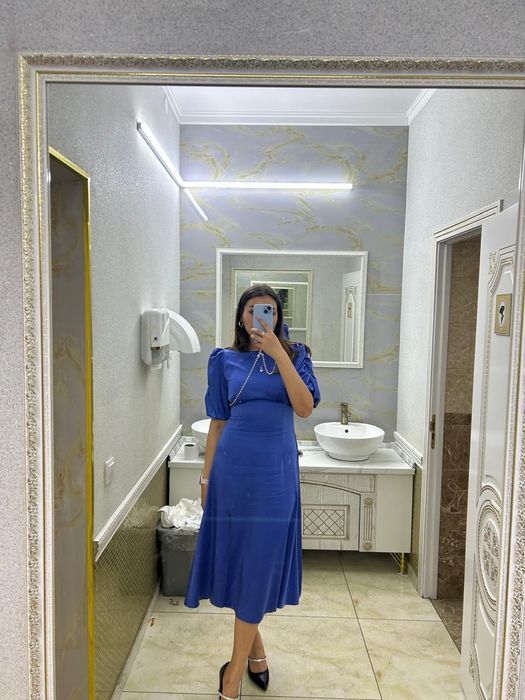 Платье голубого цвета