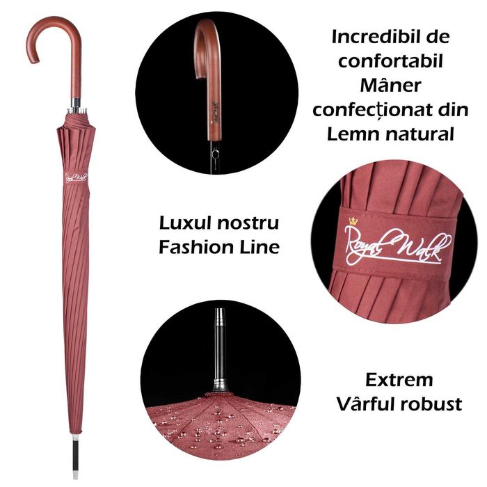 Umbrela de Lux, Deschidere Automata,120cm, Pentru 2 persoane, 16 fibra