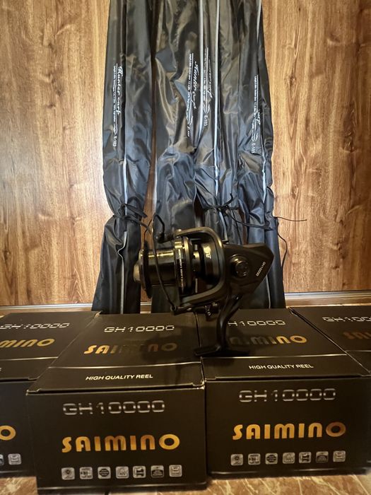 Set 4 Lansete WindBlade Hunter Crap 3.6 + 4 Mulinete SAIMINO GH 10000