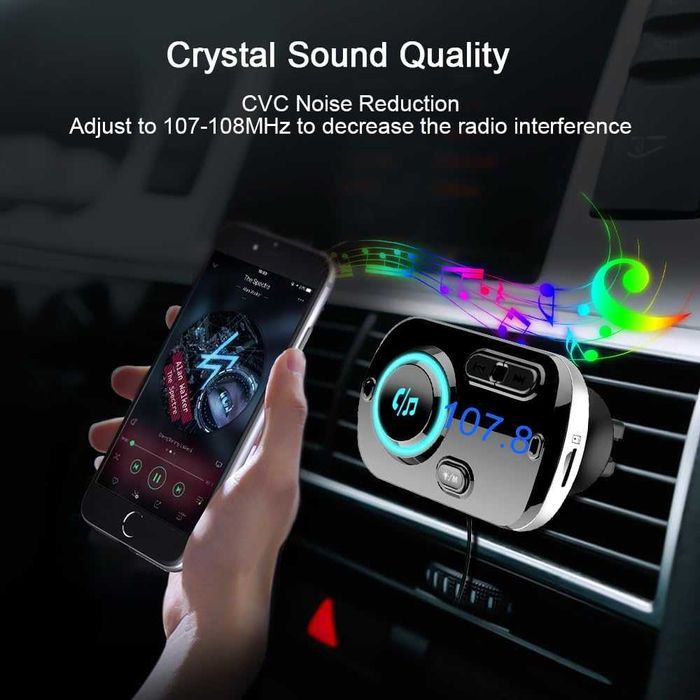 Transmitator FM și încărcător rapid,BC49BQ,sigilat