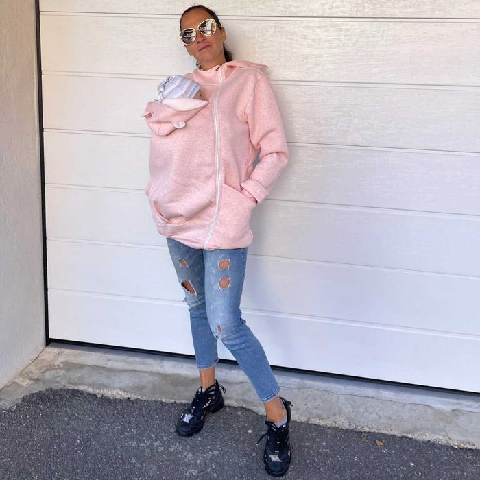 Разпродажба | Памучен суитшърт за бебеносене Simply - Candy pink