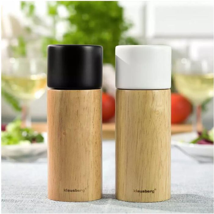 Set de 2 rasnite pentru sare, piper si alte condimente, din lemn
