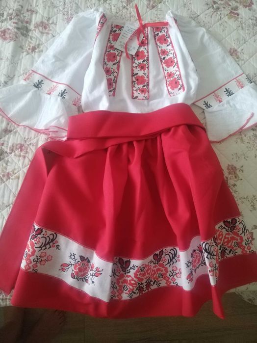Costum popular /etno pentru fetițe 5-6, 6-7, 8-9, 9-10 ani