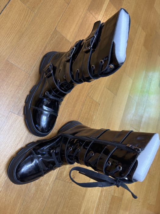 Cizme piele naturala neagra lacuita Benvenuti NOI 38