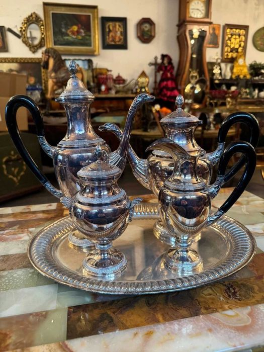 Set de ceai și cafea,argintat,