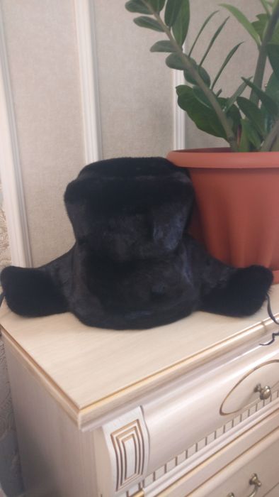 Норковая мужская шапка ушанка