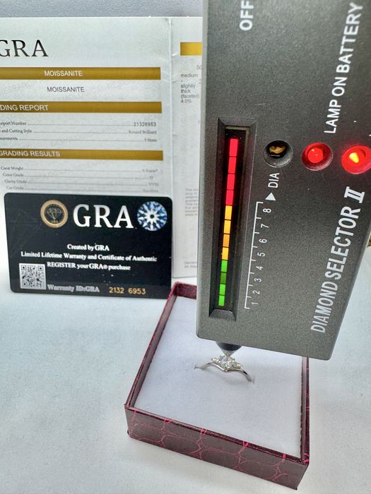 Сребърен пръстен с мойсанит (Диамант) 0.6 карата