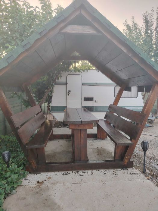 Foișor gradina pergola 10-12 persoane lemn masiv gata ansamblat