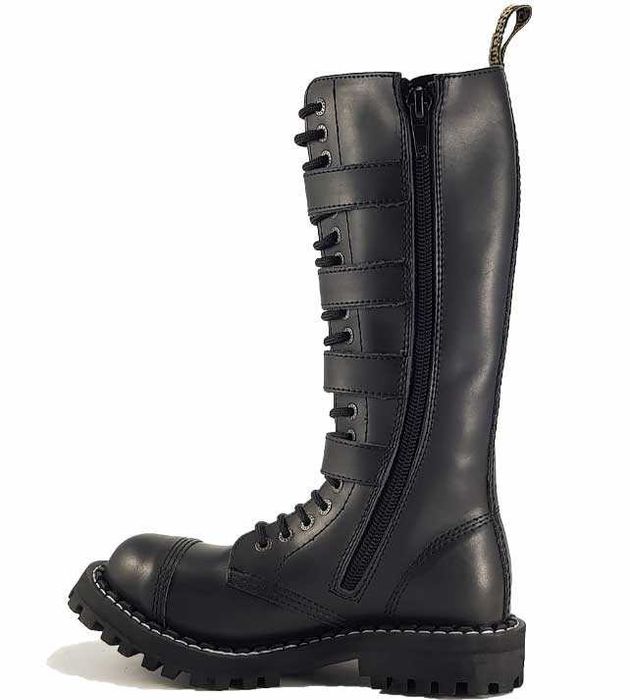 Bocanci Steel Boots 41 piele naturala, militari army, 20 inele, noi