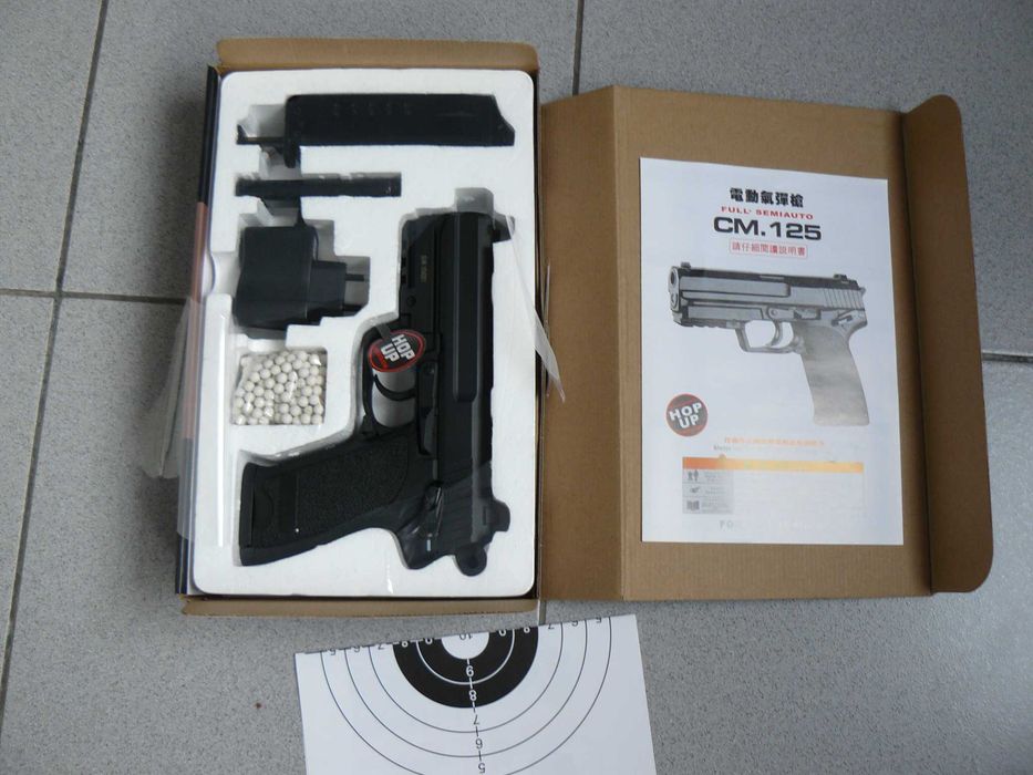 Pistol Airsoft Electric USP45 Heckler & Koch CM.125 CYMA, Nou,In Cutie