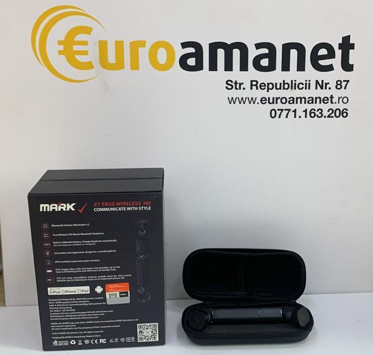 Casti intraauriculare Mark, Clip Sonic 2 in 1 fara fir si -G-