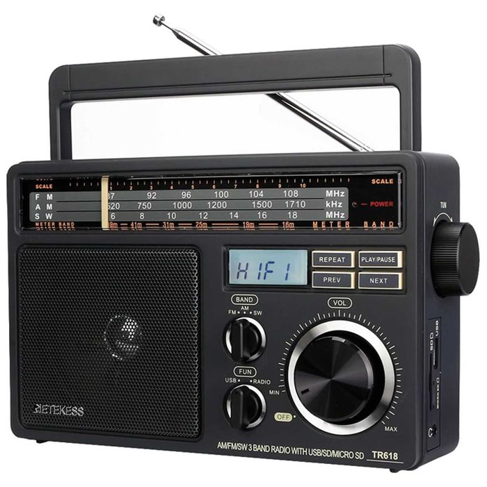 RETEKESS TR618 FM,AM,SW радиоприемник, класически дизайн