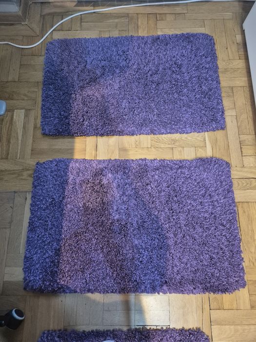 Covoare pufoase culoarea mov 3 buc