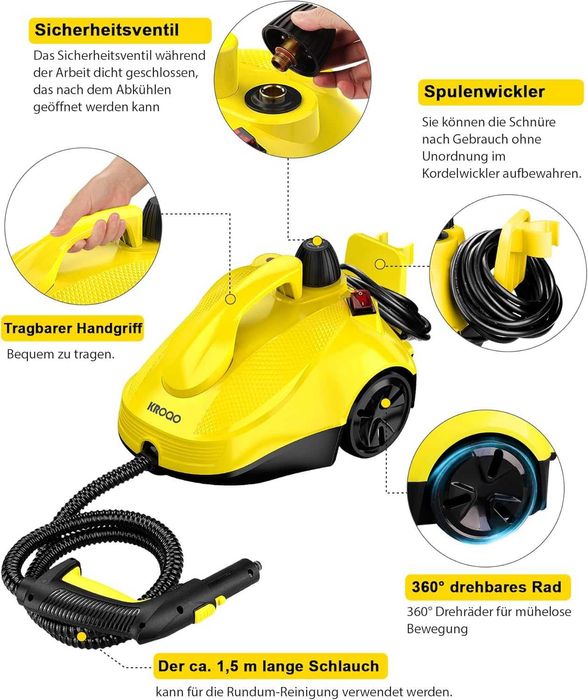 Парочистачка KROQO 1500 W, 5 bar,Гаранция