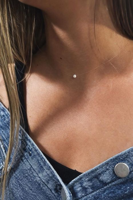 Сребърни обеци и колие на корда